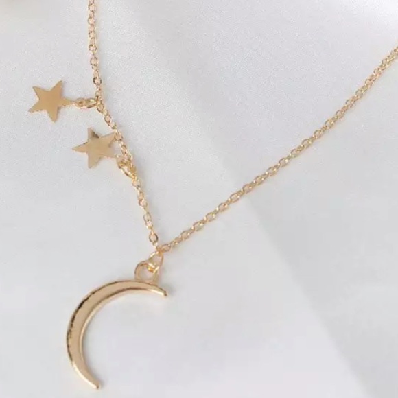 $18 SALE✨ moon star drop charm necklace gold - Picture 2 of 2